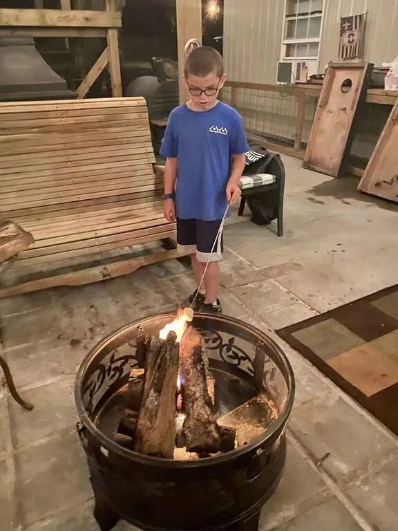 Smaller fire pit is perfect for making S'mores!