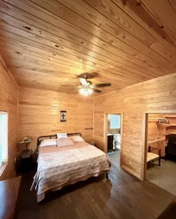 Primary bedroom has a king bed, full bath, and a HUGE closet.